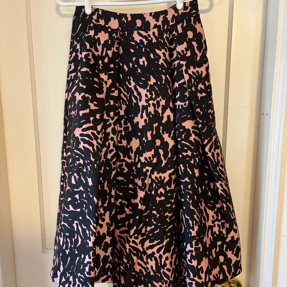 Whistles Black and Pink A-Line Skirt
